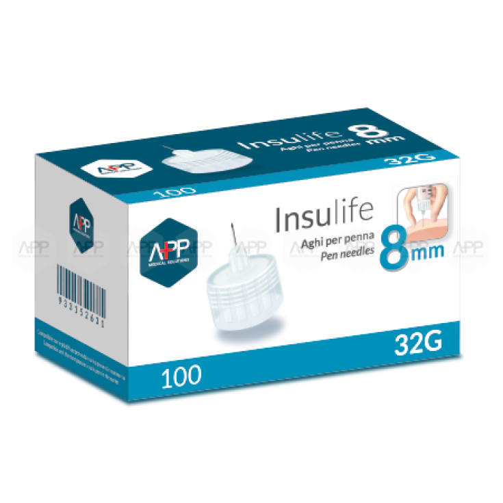 Insulife Pen Agujas G32 8mm App 100 Piezas