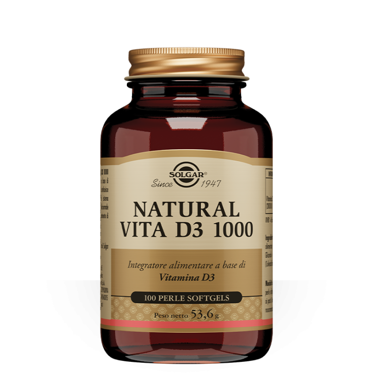 Natural Vita D3 1000 Solgar 100 Perlas Cápsulas Blandas