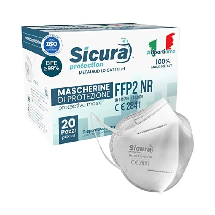 Máscara de protección segura blanca FFP2 20 piezas