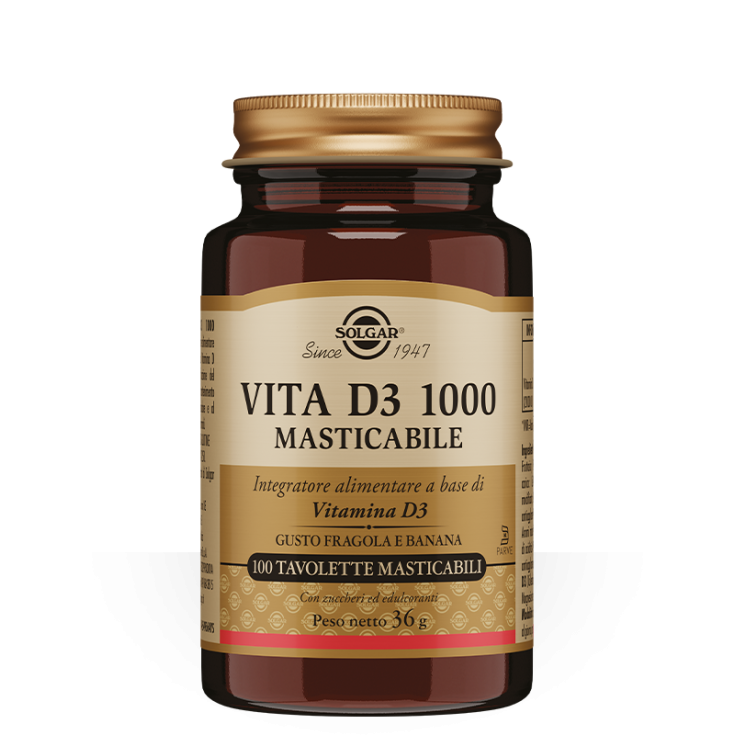 Vita D3 1000 Solgar Masticable 100 Comprimidos