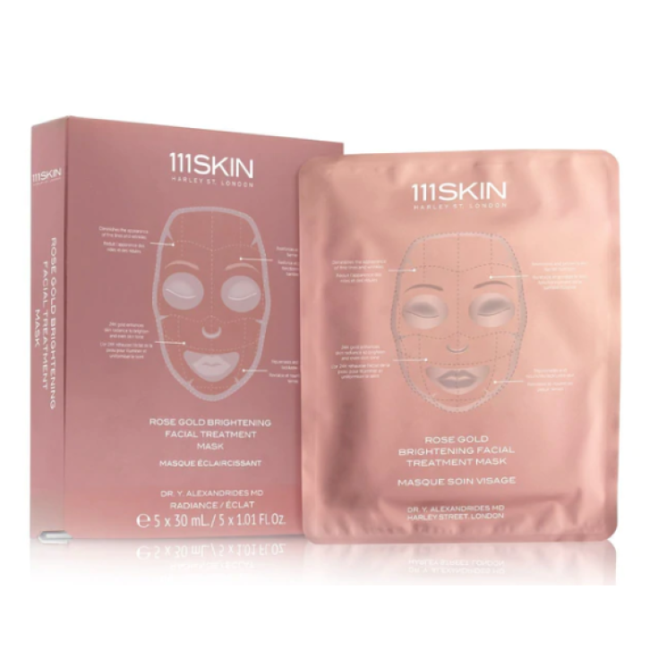 Máscara de tratamiento facial iluminadora de oro rosa 111Skin 5 piezas