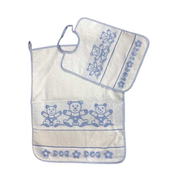 Juego de babero 2 piezas + mantel individual