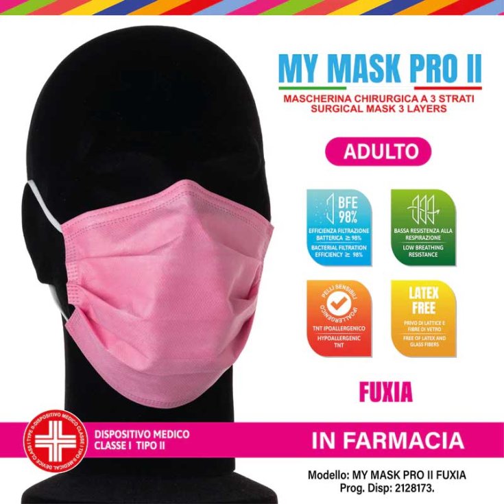 MYMASK PRO II CHIR FUCSIA 10uds