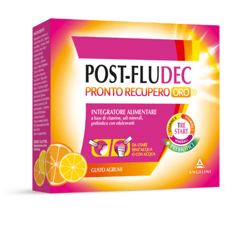 Post-Fludec Ready Recovery Gold Citrus Angelini 12 Sobres