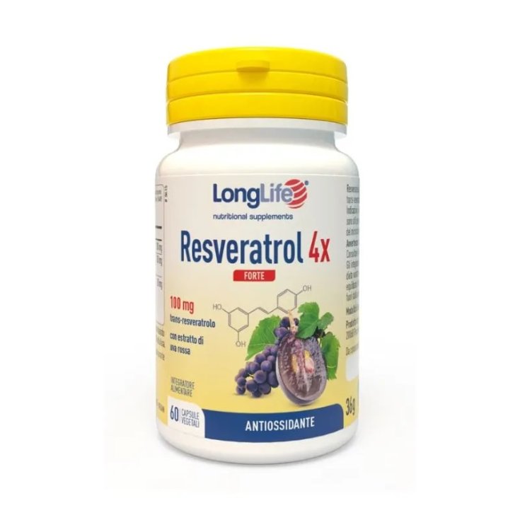 Resveratrol 4x Forte Longlife 60 Cápsulas Vegetarianas