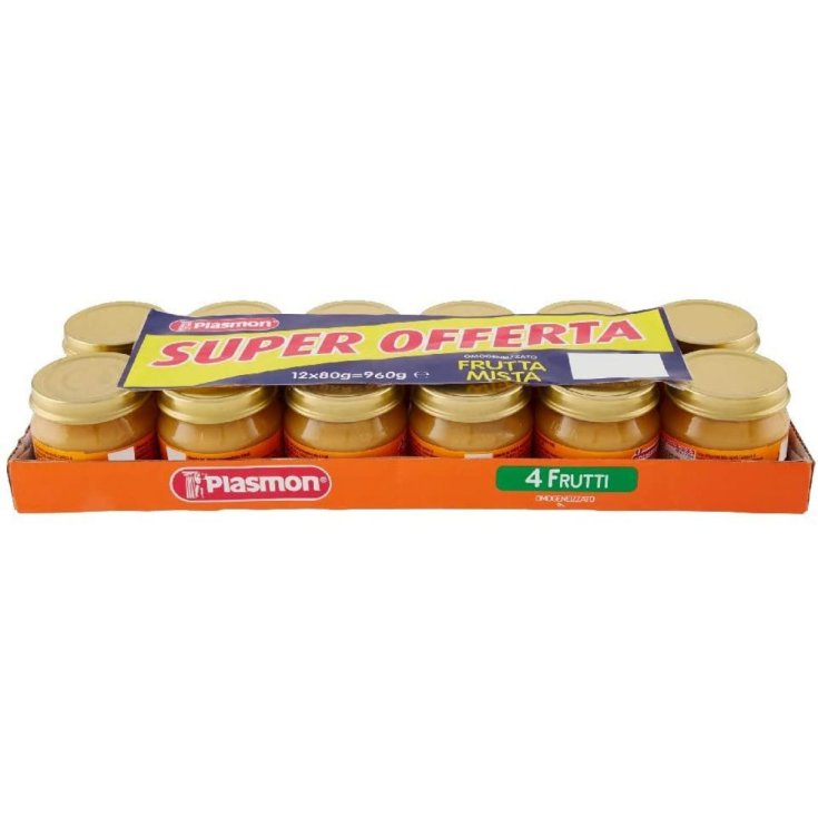 PLASMON OMOG 4 FRUTAS 12X80G