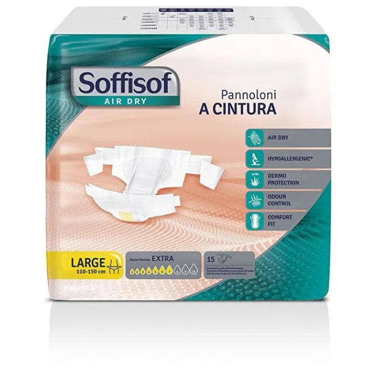 Cinturon Extra Pañales Talla L Soffisof Air Dry 15 Piezas