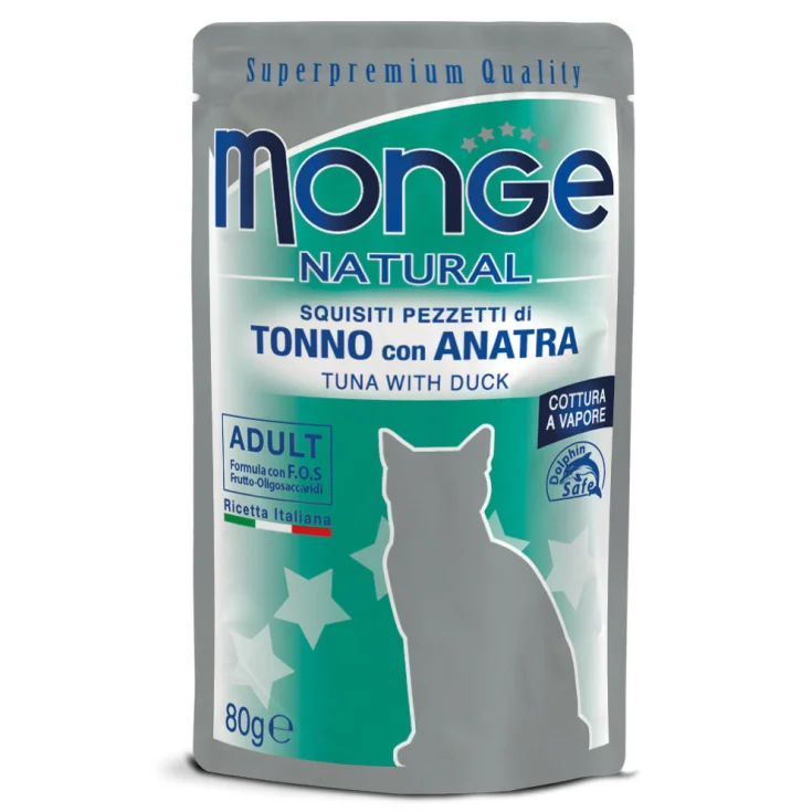MONGE ATUN/PATO BOLSAS 80G