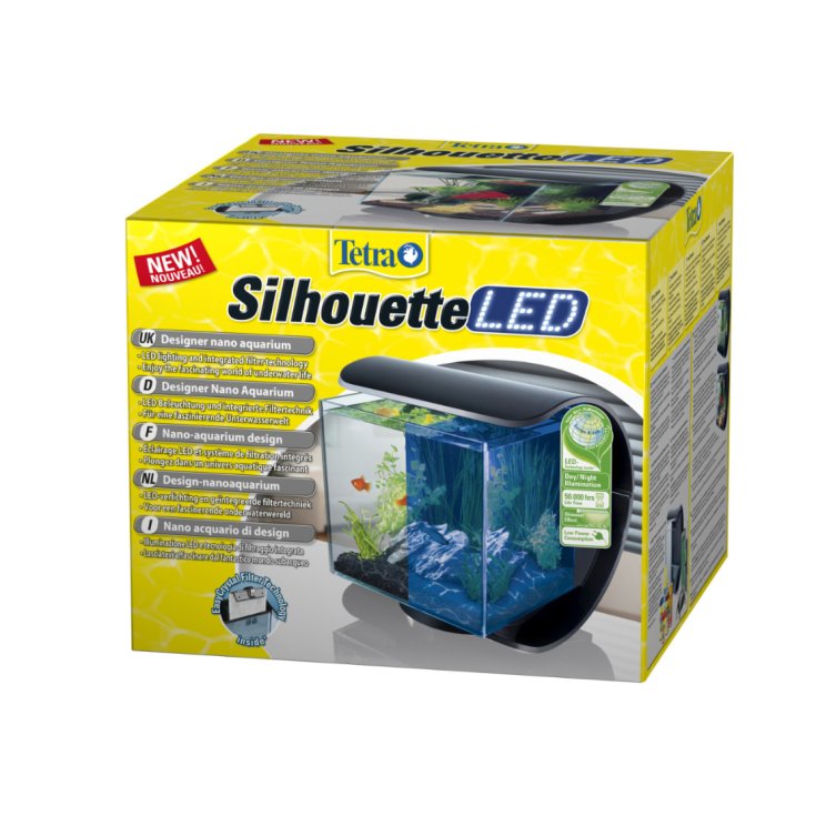 ACUARIO TETRA SILHOUETTE LED NEGRO 12L