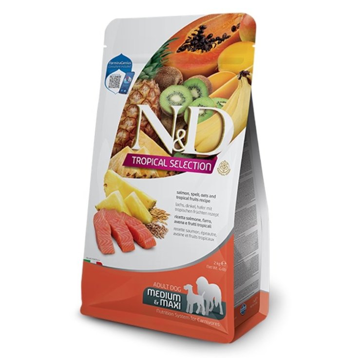 ANUNCIO DE SALMÓN TROPICAL DE PERRO N&D. MEDIO/MÁXIMO 10 KG