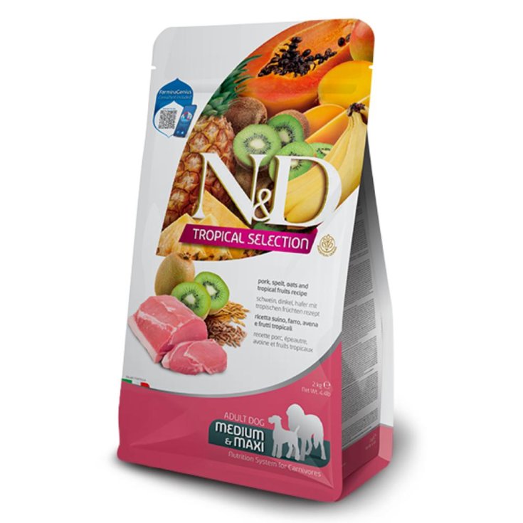 ANUNCIO DE CERDO TROPICAL DE PERRO N&D. MEDIO/MÁXIMO 10 KG