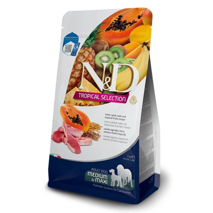 ANUNCIO DE CORDERO TROPICAL DE PERRO N&D. MEDIO/MÁXIMO 2 KG