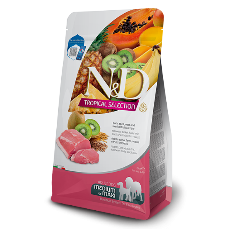 ANUNCIO DE CERDO TROPICAL DE PERRO N&D. MEDIO/MÁXIMO 2 KG