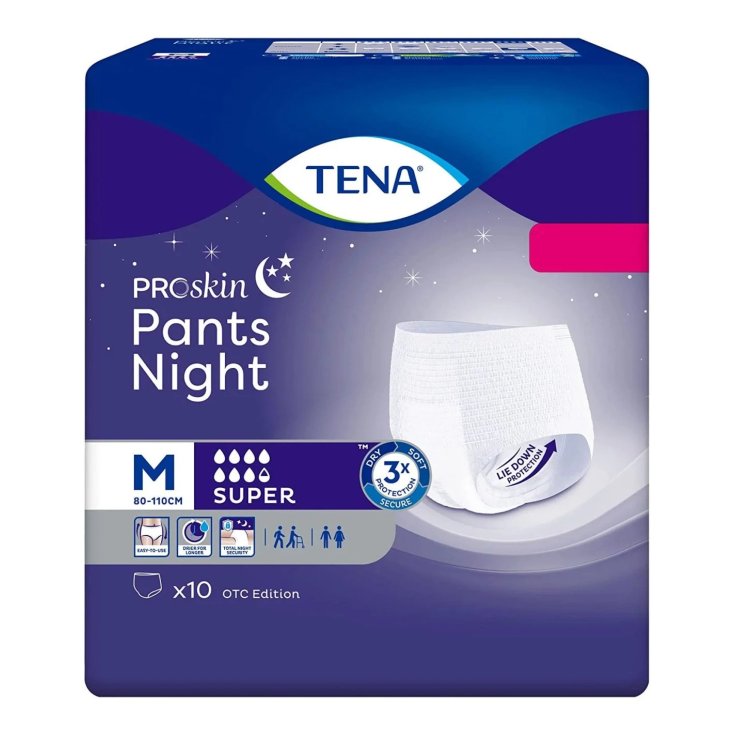 TENA PANTS NIGHT SUPER M 10PZ