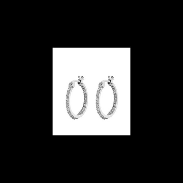 Orecchini Definitivi Cerchio Argento Pav&egrave; 407 Medical Jewels