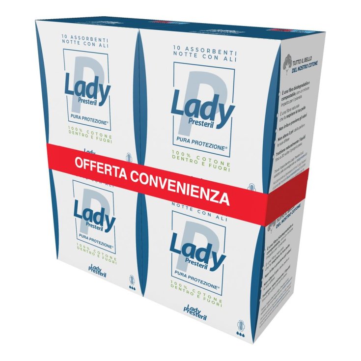 Assorbenti Notte Con Ali Lady Presteril 40 Pezzi Pack Risparmio