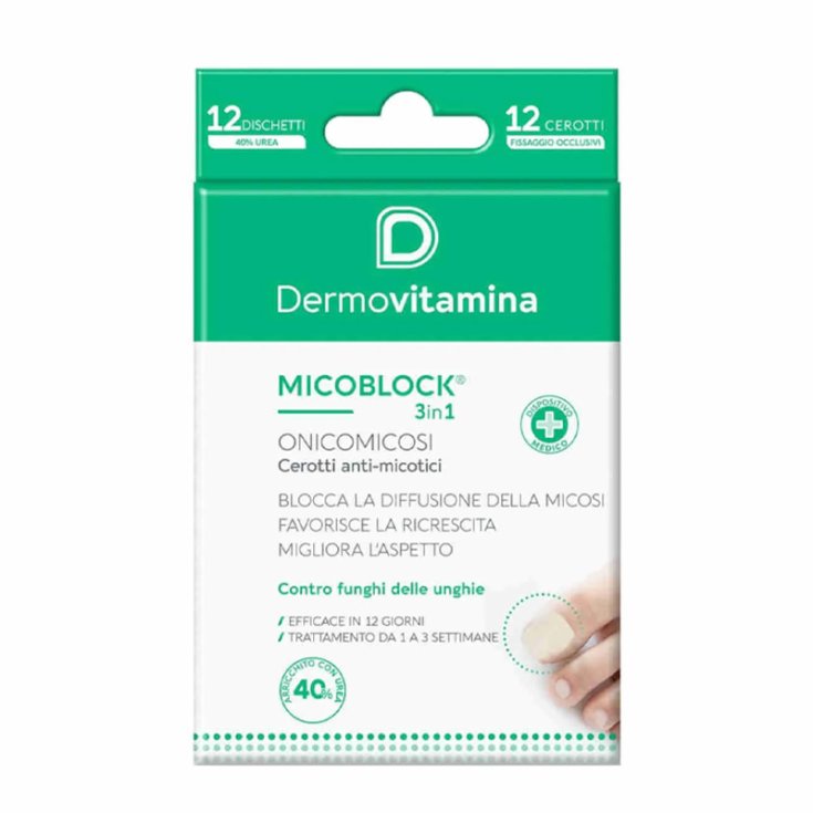 MICOBLOCK&reg; 3in1&nbsp;ONICOMICOSI Cerotti Dermovitamina 12 Pezzi