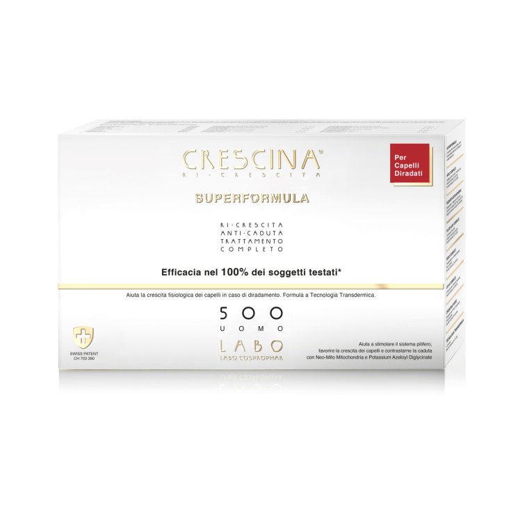Crescina Ricrescita Super Formula 500 Uomo 10+10 Fiale