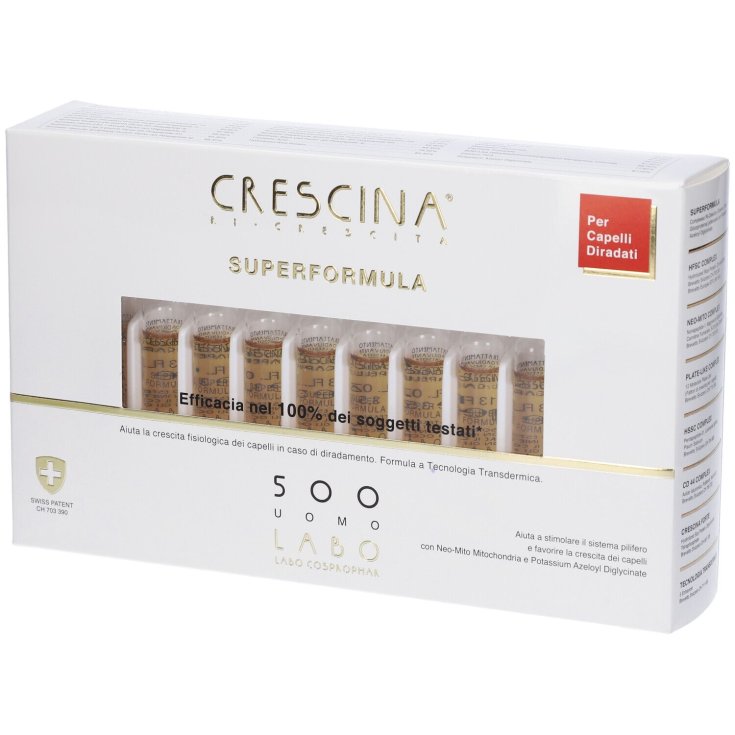 Crescina Ri Crescita Superformula 500 Uomo Labo 20 Fiale Da 3,5ml