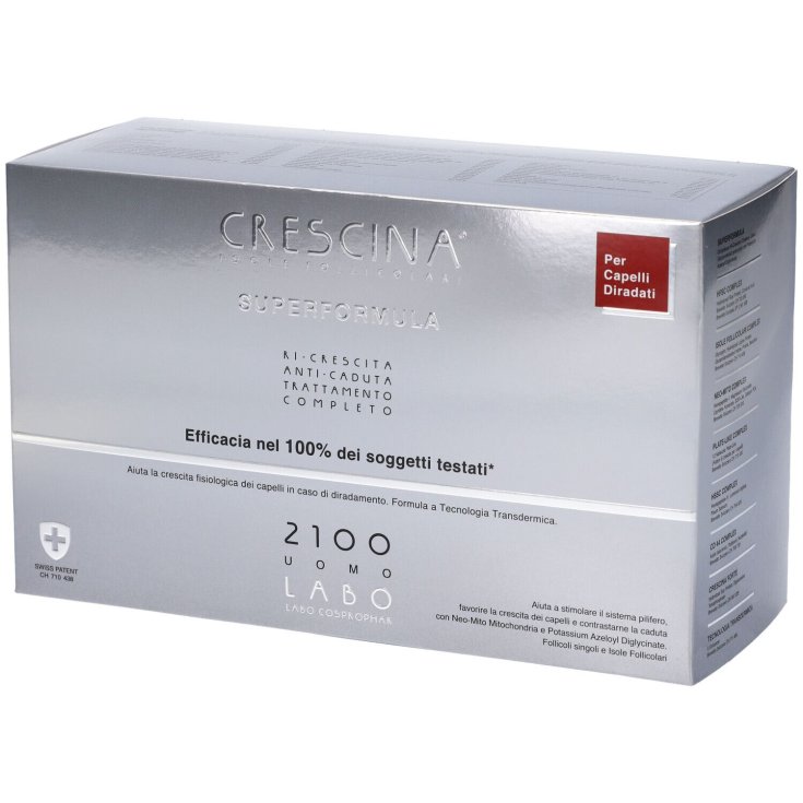 Crescina Isole Follicolari Superformula 2100 Uomo TC Labo 20+20 Fiale Da 3,5ml