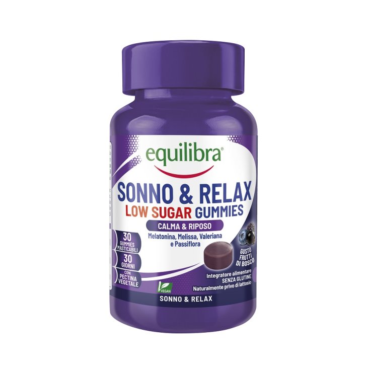 Sonno & Relax Low Sugar Gummies Equilibra 30 Gummies Masticabili