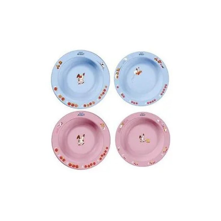 Avent Set Piatti Fondi 2 Pezzi Azzurro e Rosa