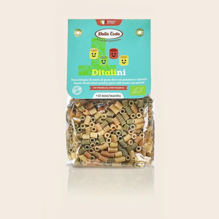 Dalla Costa Alimenti Ditalini Tricolore Pomodoro Spinaci Bio