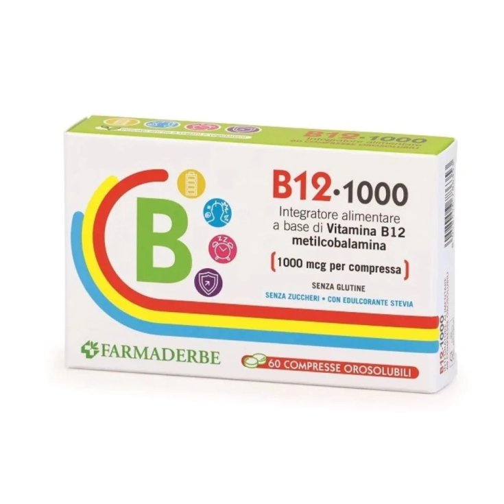 Farmaderbe B12 1000, 60 Compresse Orosolubili