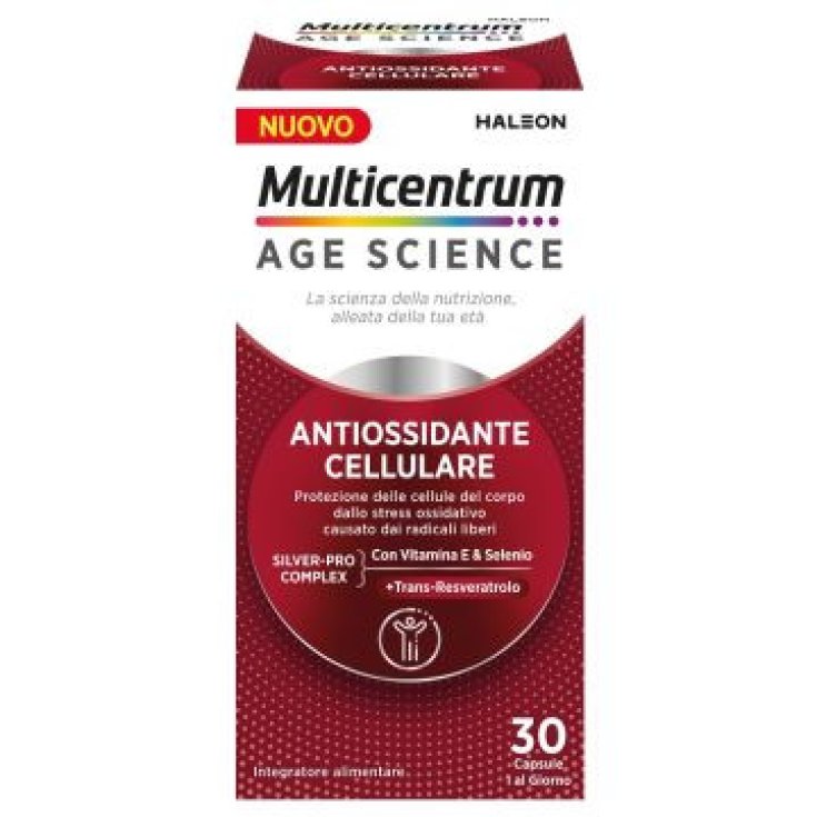 Multicentrum Antiossidante Cellulare, Integratore Stress Ossidativo, 30 Capsule