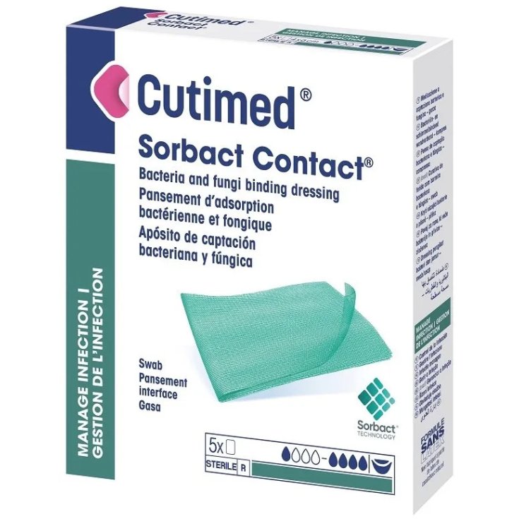 Essity Cutimed Sorbact Contact Medicazione Idrofobica 7x9 cm 5 Pezzi