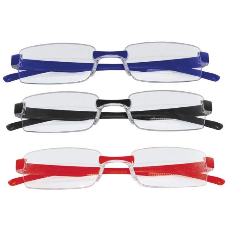 Twins Occhiali da Lettura Argento Rosso Blu Nero +2.00