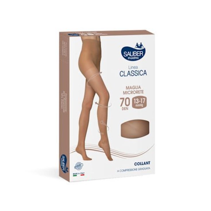 Sauber Collant Open Toe Maglia Liscia 70 Den Caramel
