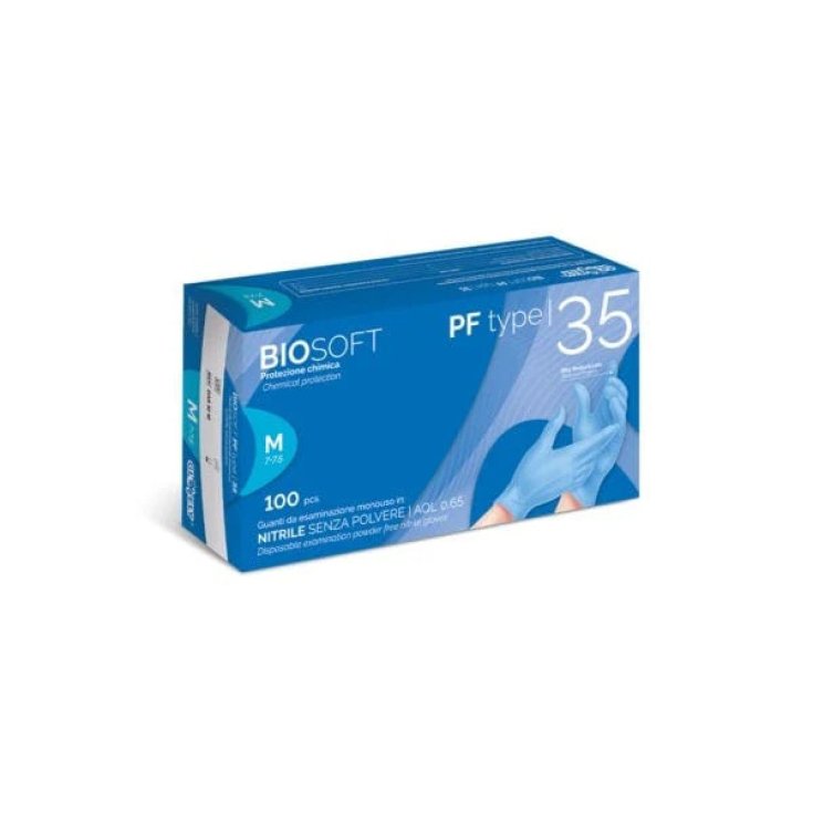 Biosoft Guanto Nitrile PF 35 Azzurro Taglia Medium