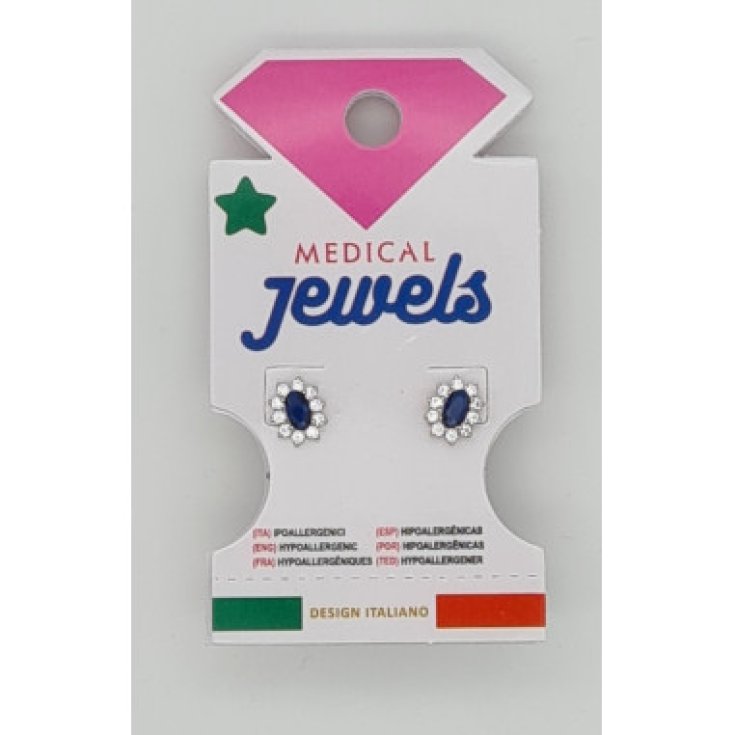 Mast Industria Italiana Orecchini Lobo MJ Post 378 con Pietra Blu