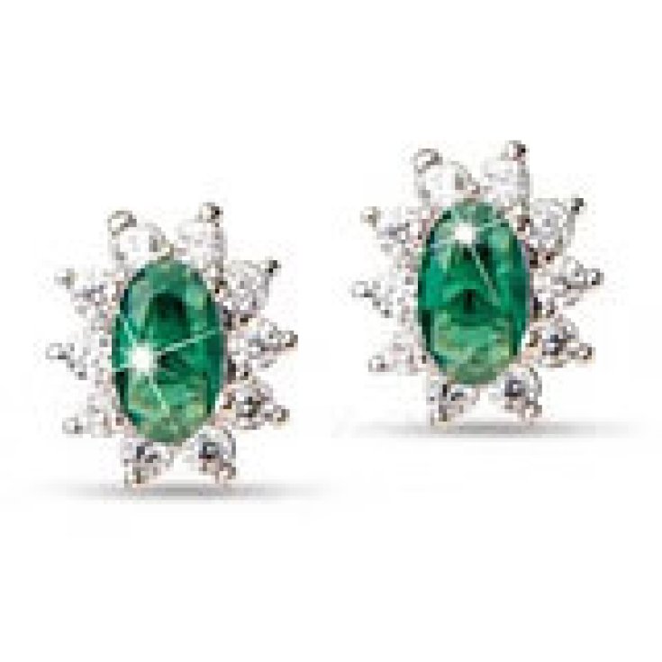 Mast Industria Italiana Orecchino Lobo Pietra Smeraldo