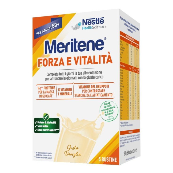 Meritene Forza e Vitalità Vaniglia, Integratore Alimentare in Polvere