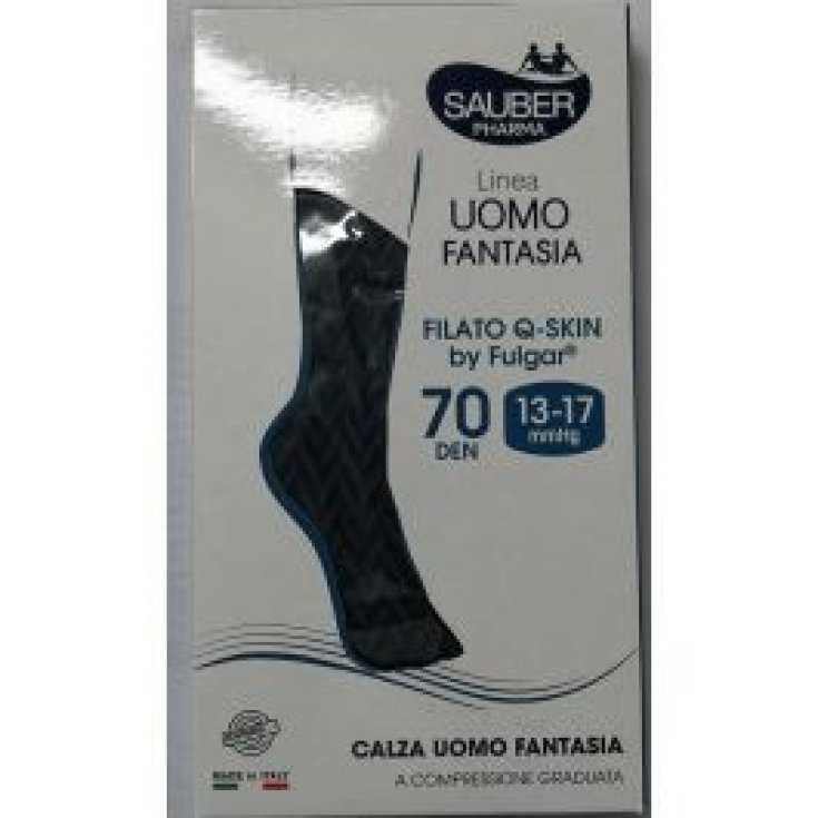 Sauber Calza Uomo Qskin 70 Spiga Nero Denari S/M