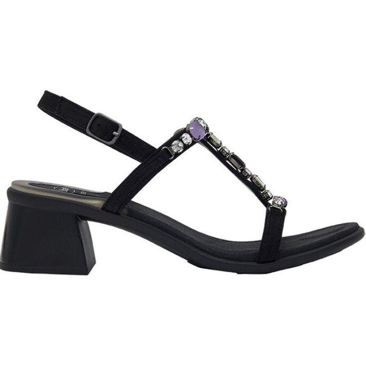 Scholl's Aristas Microfibre Stones W Black 37 Sandalo