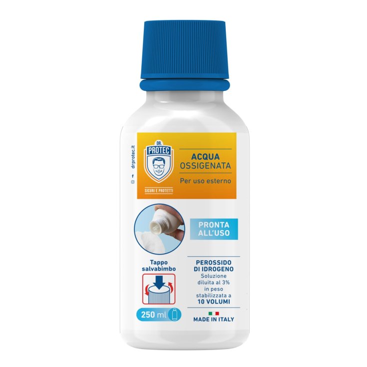 Dr Protec Acqua Ossigenata 250ml per Cosmetica, Pelle e Unghie