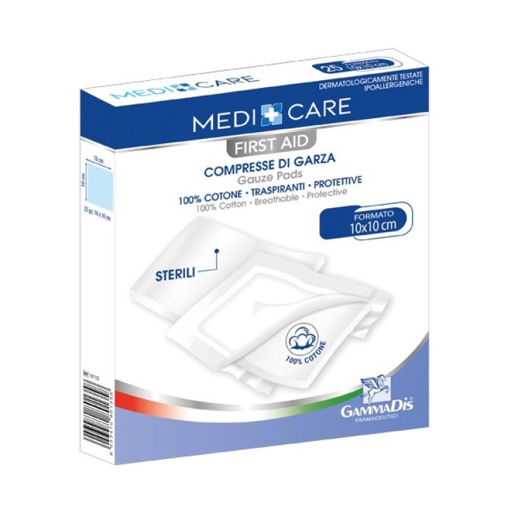 F-CARE Garza Compressa in Cotone 10x10cm 100 Pezzi