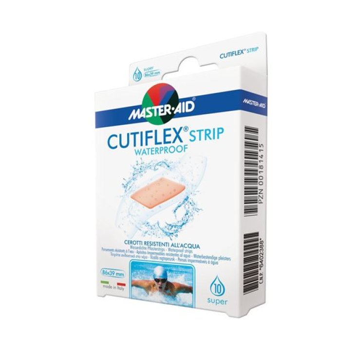 Master-Aid® Cutiflex® Strip Apósitos Impermeables Resistentes al Agua Tamaño Mediano 78x20mm 10 Piezas