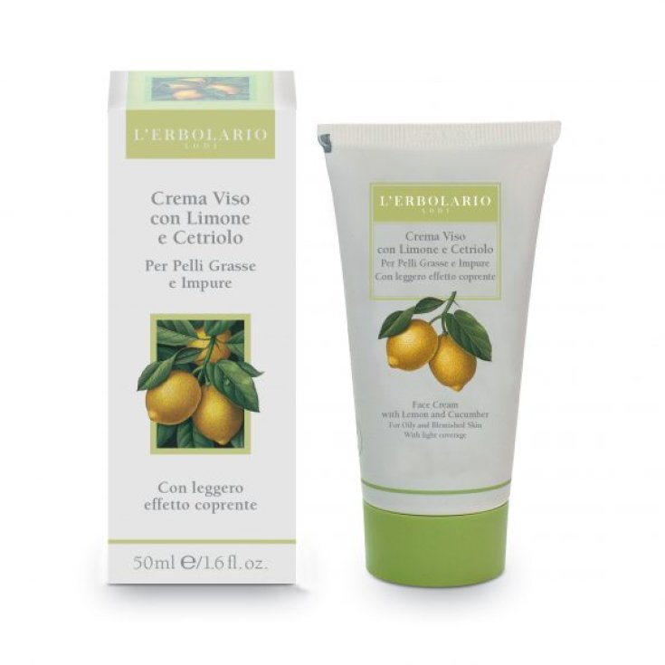 L'Erbolario Crema Facial Limón y Pepino Para Pieles Grasas e Impuras 50ml