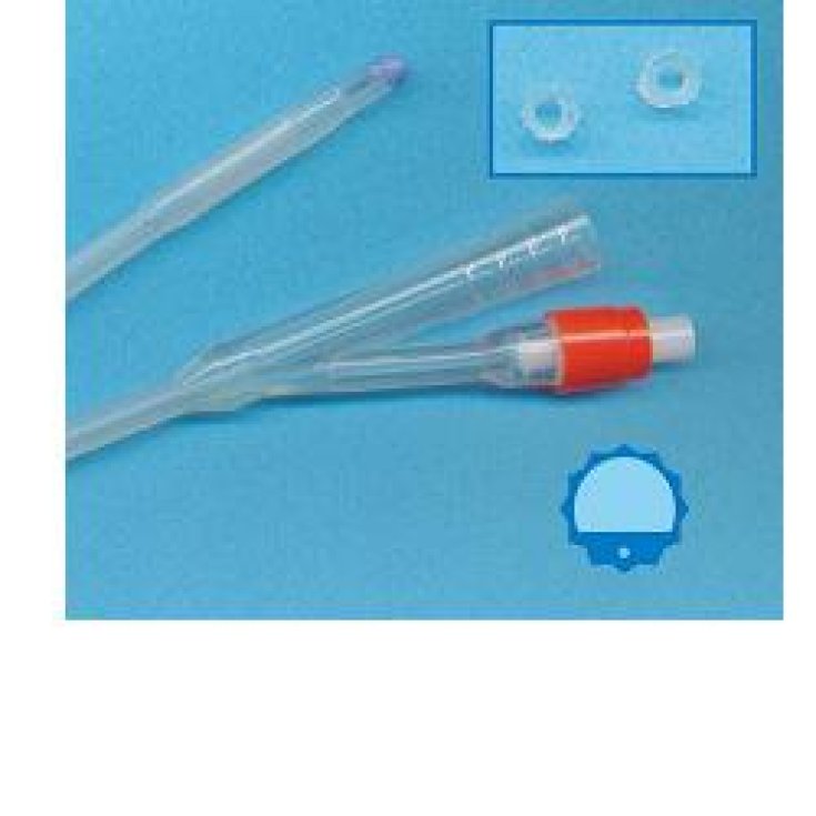 Catéter de látex de silicona Foley de seguridad con ranuras longitudinales Medida CH20