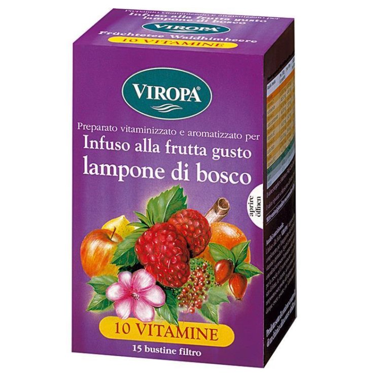 Viropa-10 Vitamins Vitamintee Fruta de frambuesa silvestre infundida con vitaminas 15 sobres