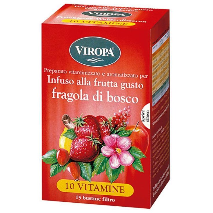 Viropa-10 Vitamins Vitamintee Fruta de fresa silvestre infundida con vitaminas 15 sobres