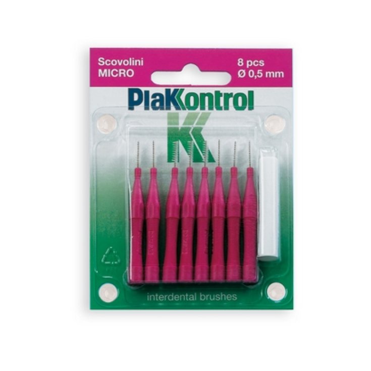 Plakkontrol Micro Cepillos Con Mango Fijo 0,5mm 8 Piezas