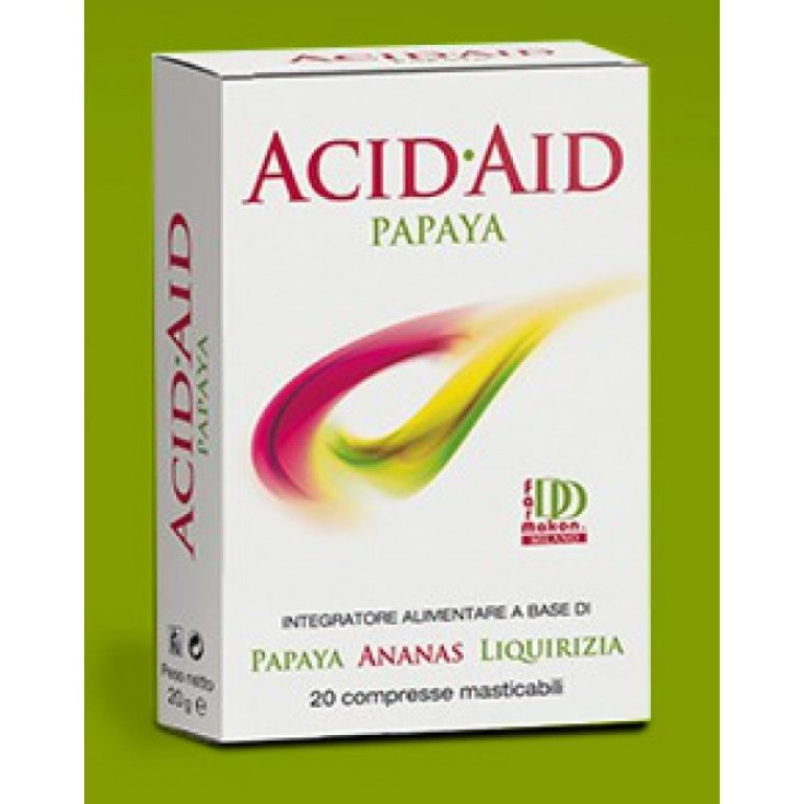 Acid Aid Suplemento Alimenticio De Papaya 20 Comprimidos Masticables