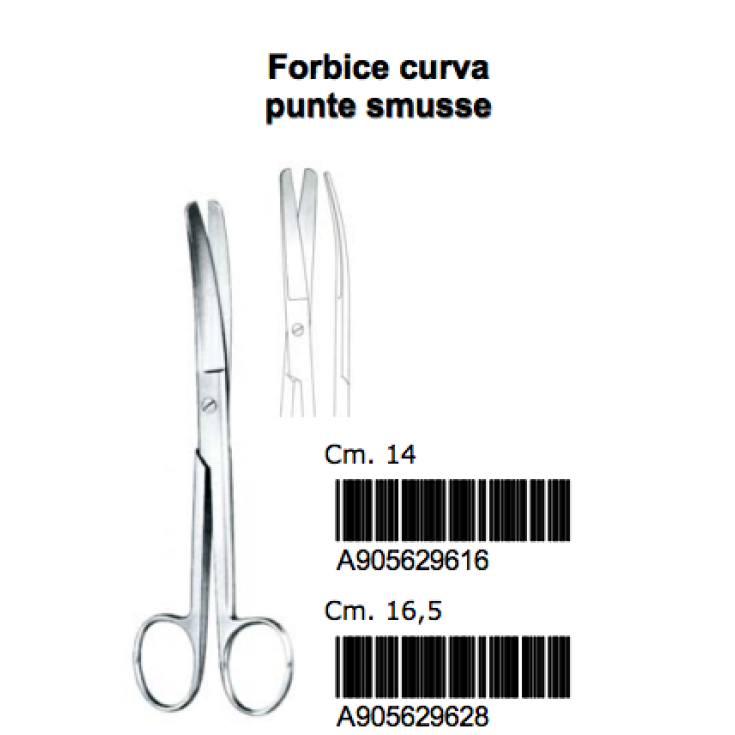 Farmacare Tijeras Curvas Puntas Romas Cm. 16.5 1 pieza