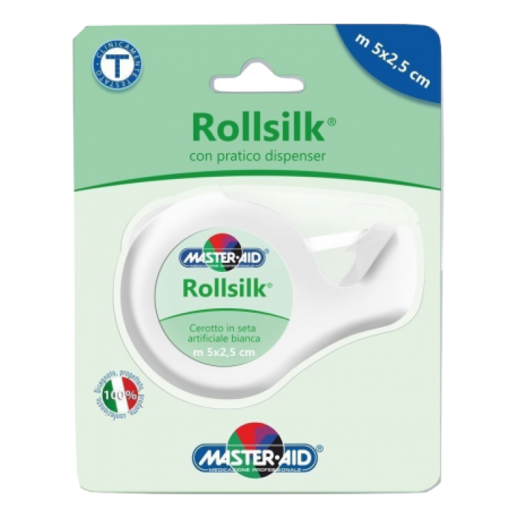 Master-Aid® Rollsilk® Parche de Seda Artificial Blanca Con Práctico Dosificador m 5 x 2,5 cm