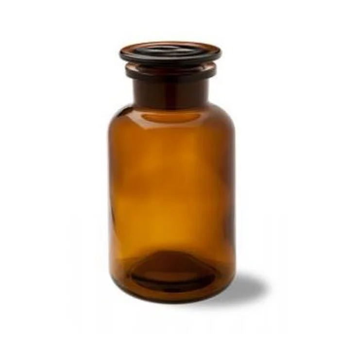 Botella Vidrio Boca Ancha Tapón Esmeril 100ml
